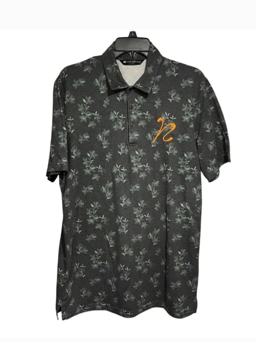 Floral Polo Stretch Short Sleeve Embroidered Altered - Picture 1 of 3